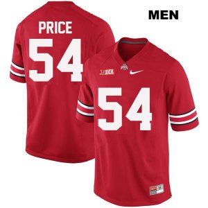 Men's NCAA Ohio State Buckeyes Billy Price #54 College Stitched Authentic Nike Red Football Jersey GW20V85AF